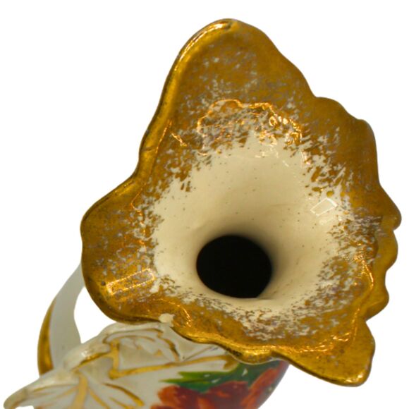 Vintage Eton Porcelain Vase Hand-Painted China Floral Victorian Style, Signed - Picture 5 of 7